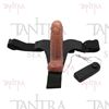 Arnes con dildo y testiculos con vibrador regulable